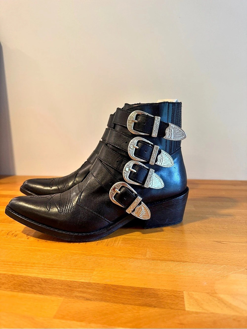 Toga Pulla Metal Buckle Ankle Boots Black Ankle Boots SZ EU 36